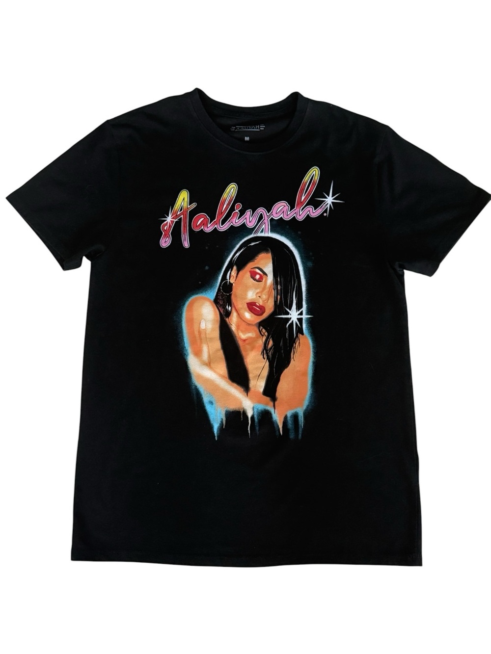 Vintage Aaliyah T-Shirt Women’s Medium Black Rap Hip Hop R&B Music Tee